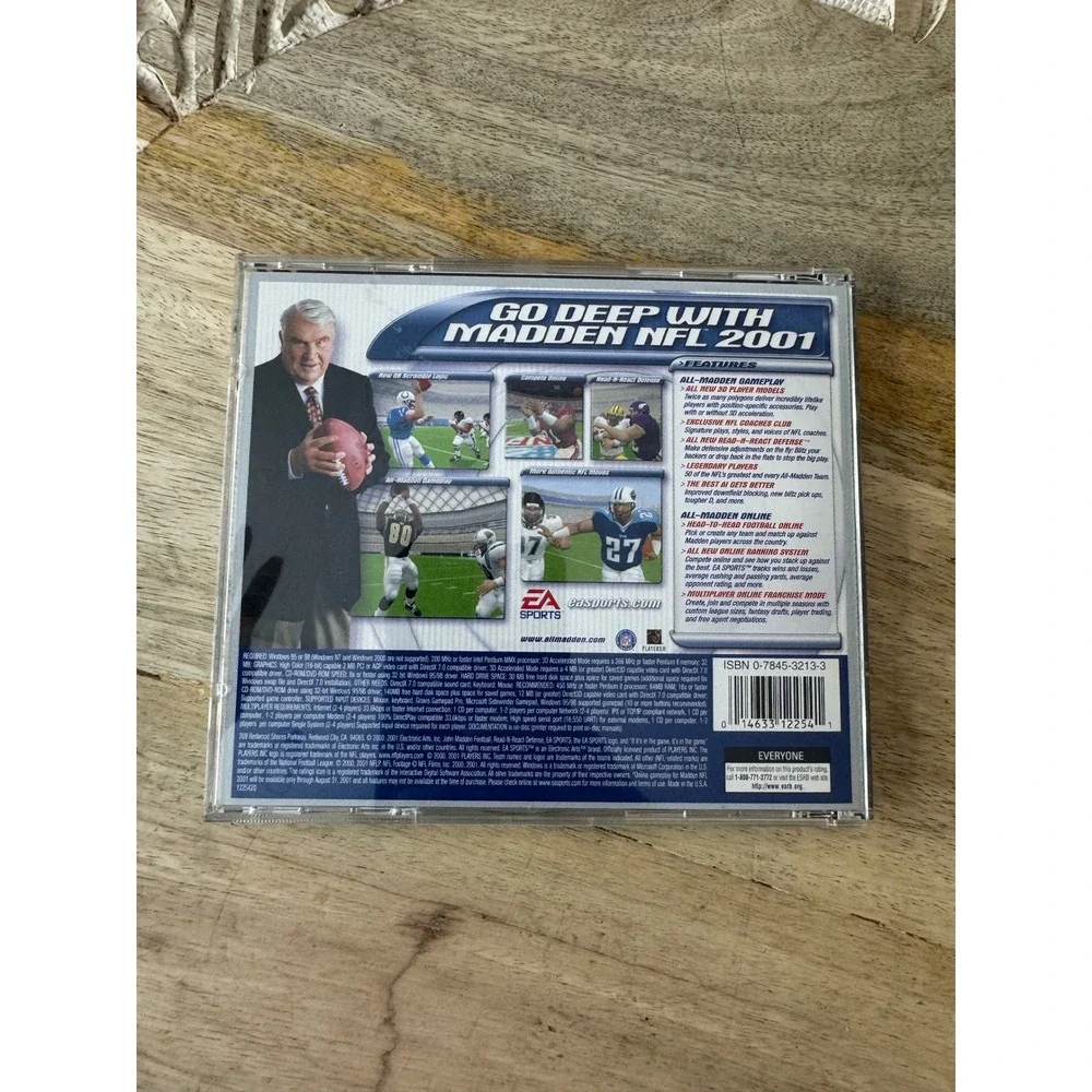 Madden NFL 2001 PC Game CD-ROM EA Sports Eddie George John Madden Vintage 2000